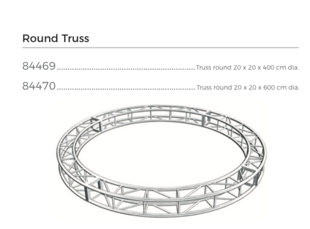 Rund truss - Aluminium Mål: 20x20cm - 400cm Diameter 