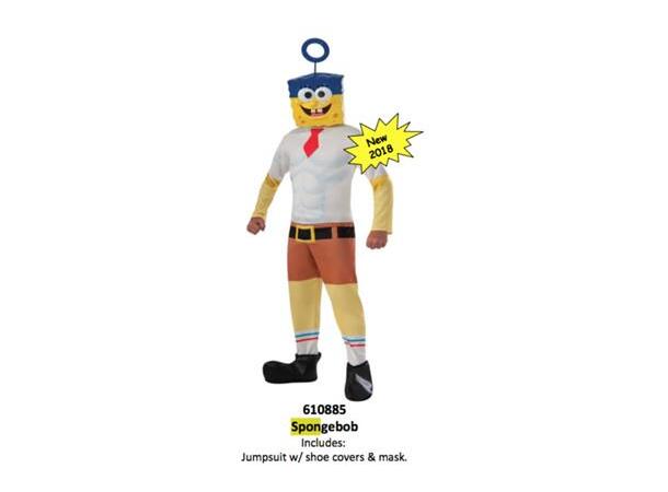 Sponge Bob Jumpsuit, skotrekk og maske 1 Kostyme - Barn - str S