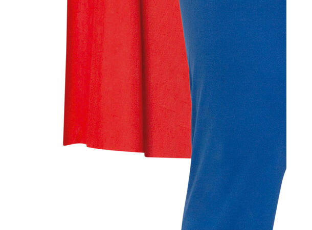 Superhelt - Blå m/Rød kappe og truse 1 Herrekostyme - Str 54-56 (XL) 