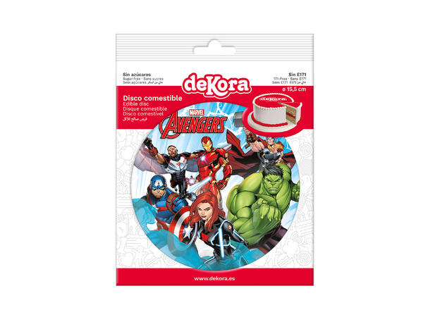 Avengers 1 Spiselig kakeskilt -sukkerfri - 15,5cm
