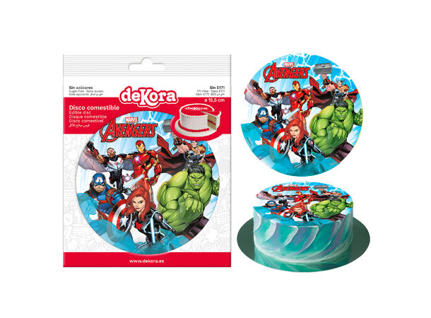 Avengers 1 Spiselig kakeskilt -sukkerfri - 15,5cm