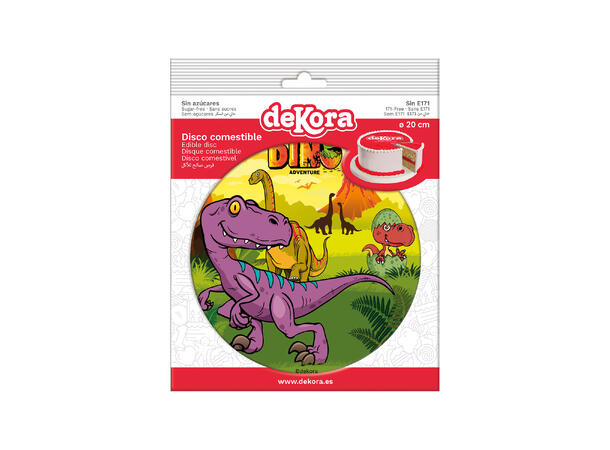 Dinosaur 1 Spiselig kakeskilt - sukkerfri - 20cm