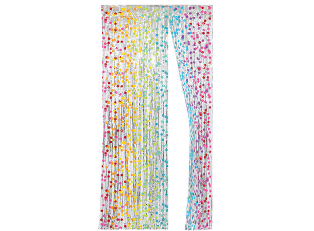 Dørgardin - Frynset - Rainbow Birthday 1 Folie dørgardin - 2x1m