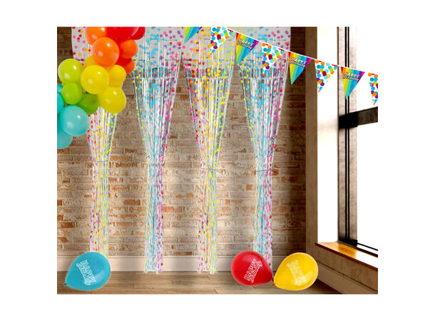 Dørgardin - Frynset - Rainbow Birthday 1 Folie dørgardin - 2x1m
