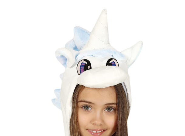 Enhjørning - Kigurumimi - Hvit/Blå 1 Barnekostyme Unisex - Str 10-12 År 