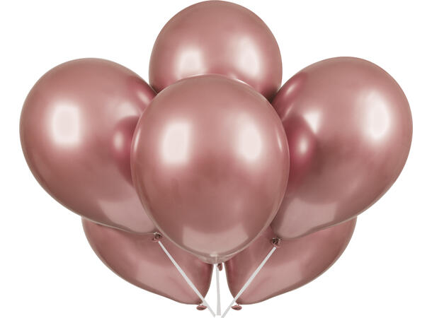 Ensfarget Platinum - Rosegull 6 Gummiballonger - 28cm (11")