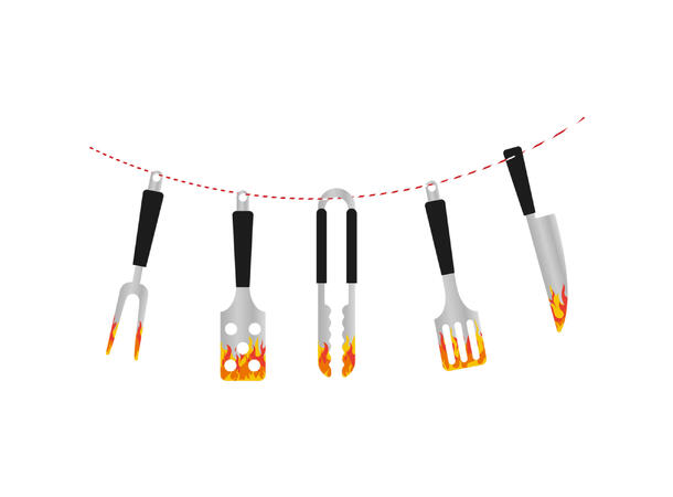 Foliegirlander- BBQ Master 1 Foliegirlander med grillredskap - 1,8m