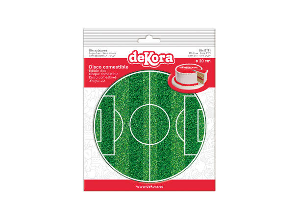 Fotballbane 1 Spiselig kakeskilt - sukkerfri - 20cm