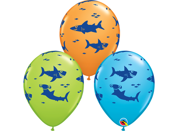 Fun Sharks! 25 gummiballonger - 28cm (11")