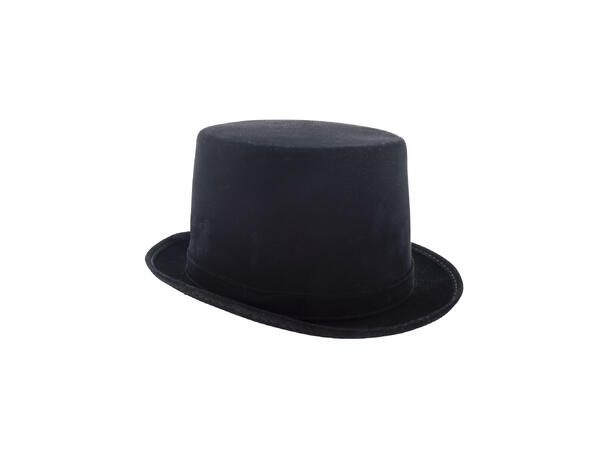 Hatt - Sylinder - Lærimitasjon, Sort 1 Hatt - Barn