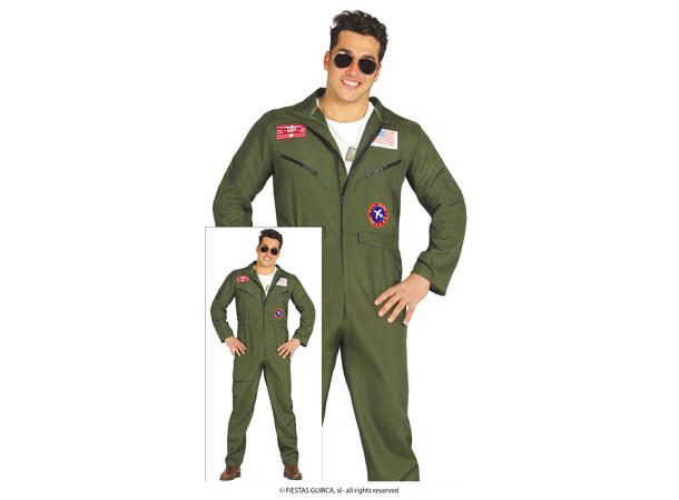 Jagerpilot - ONepiece - Grønn 1 Herrekostyme - Str 52-54 (L) 