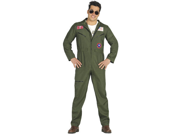 Jagerpilot - ONepiece - Grønn 1 Herrekostyme - Str 52-54 (L) 