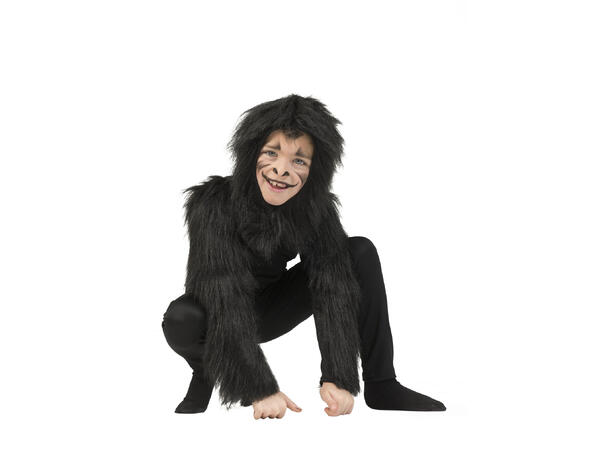 Kostyme - Gorilla 1 Pelskledd kjeledress og hodepynt