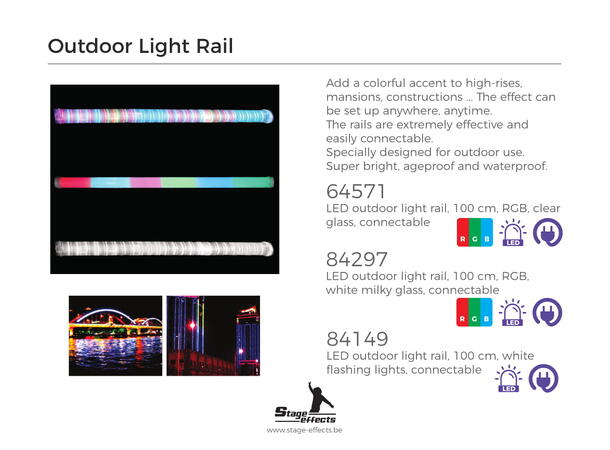 LED Utendørs lysskinne RGB lys Lengde: 1m