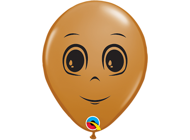 Masculine Face, Mocha Brown 100 gummiballonger - 13 cm (5")