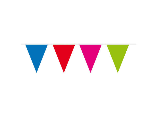 Mini Flaggbanner - Flerfarget 1 Flaggbanner i plast- 3m - 14cm høy
