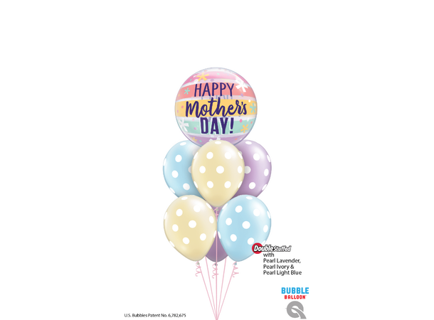 Mothers day Pastel Stripes 1 Bubbleballong - 56cm (22")
