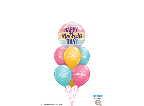 Mothers day Pastel Stripes 1 Bubbleballong - 56cm (22")