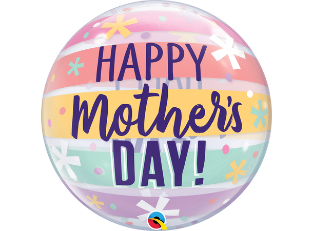 Mothers day Pastel Stripes 1 Bubbleballong - 56cm (22")