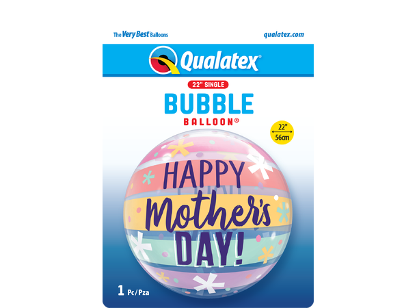 Mothers day Pastel Stripes 1 Bubbleballong - 56cm (22")