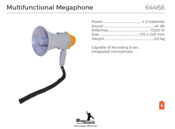 Multifunction Megaphone Uten batterier.