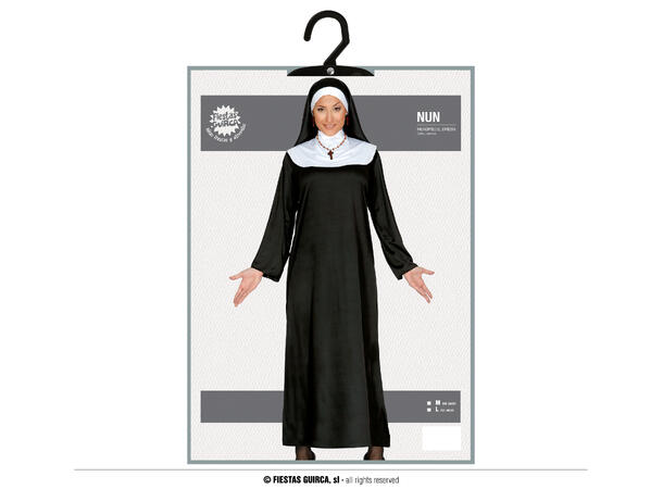 Nonne - Sort lang - Drakt og hodeplagg 1 Damekostyme - Str 42-44 (L) 