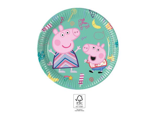 Peppa Pig - Messy Play 8 FSC Plastfrie tallerkener i papir-20cm
