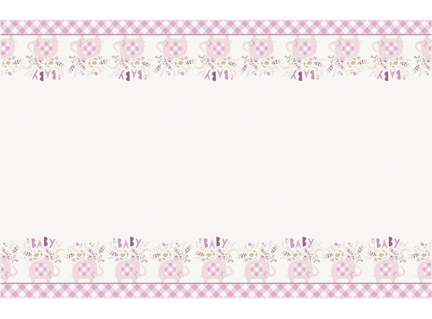 Pink Floral Elephant 1 Plastikkduk firkantet - 137x214cm