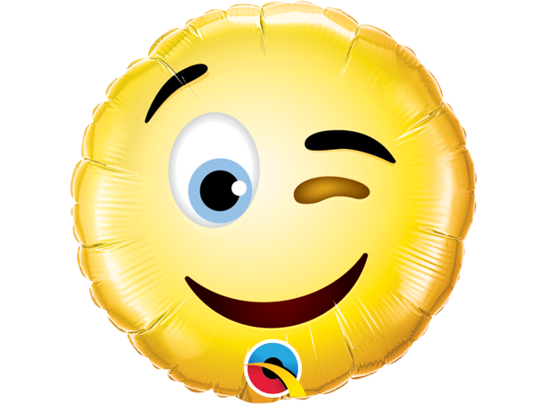 Smiling Wink, u/selvlukkende ventil 1 Folieballong - 23cm (9")