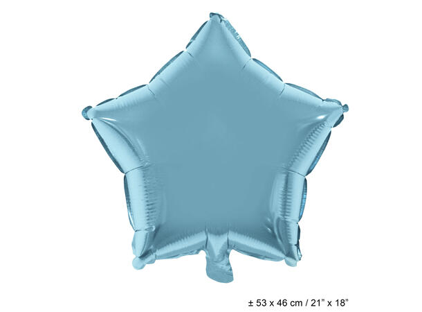 Stjerneballong - Lys Blå 1 Folieballong - 55cm (22")