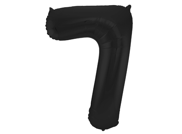 Tallballong - Matt Sort 7 1 Folieballong - 86cm (34")