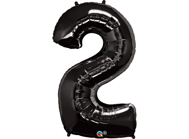 Tallballong 2 Onyx Black 1 Folieballong - 86cm (34")