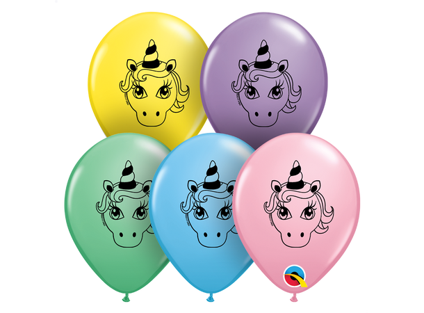 Unicorn Head - Pastel Assortment 100 gummiballonger - 12,5cm (5")
