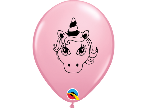 Unicorn Head - Pastel Assortment 100 gummiballonger - 12,5cm (5") 
