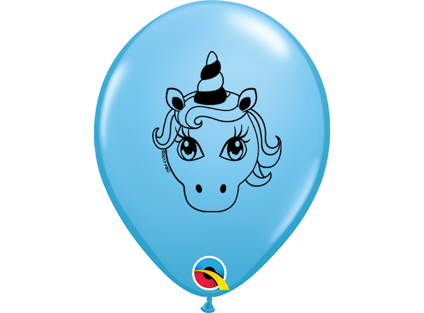 Unicorn Head - Pastel Assortment 100 gummiballonger - 12,5cm (5") 