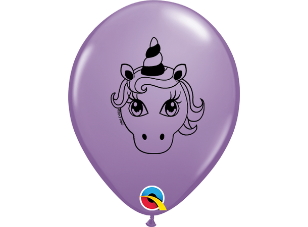 Unicorn Head - Pastel Assortment 100 gummiballonger - 12,5cm (5") 