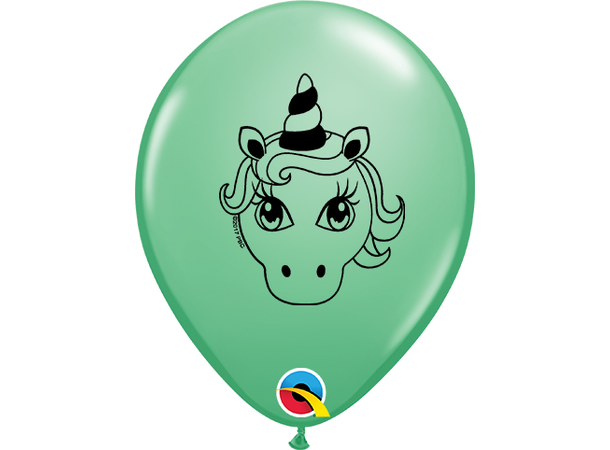 Unicorn Head - Pastel Assortment 100 gummiballonger - 12,5cm (5")