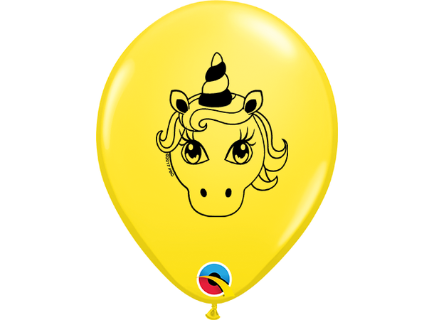 Unicorn Head - Pastel Assortment 100 gummiballonger - 12,5cm (5") 