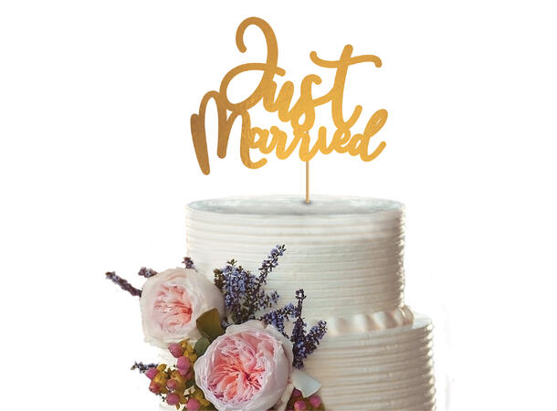 Wedding - "Just Married" 1 Kaketopp i papir