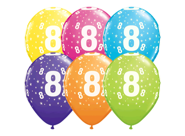 Age 8 6 gummiballonger - 28cm (11")