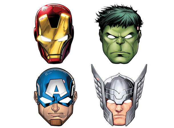 Avengers Evergreen 6 Papirmasker - 4 Design