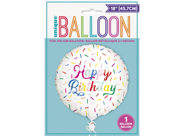 Birthday Sprinkle - Happy Birthday 1 Folieballong - 46cm(18")