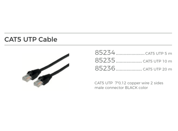 CAT5 UTP cable 10m Lengde: 10m