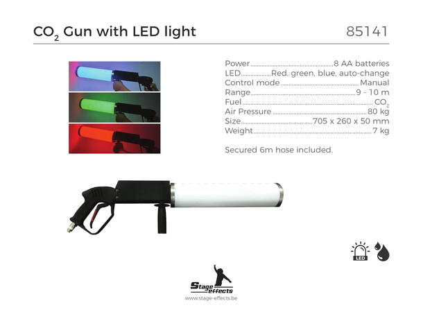 CO2 Gevær med LED-lys Mål: 71x26x5cm - 7kg