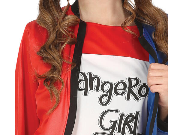 Dangerous Girl - Rød og blå 1 Kostyme til jente -Str 14-16 År(168cm) 