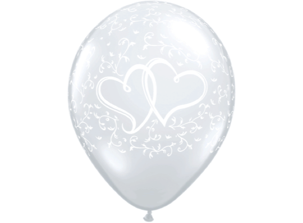 Entwined Hearts - Silver 50 gummiballonger - 28cm (11")