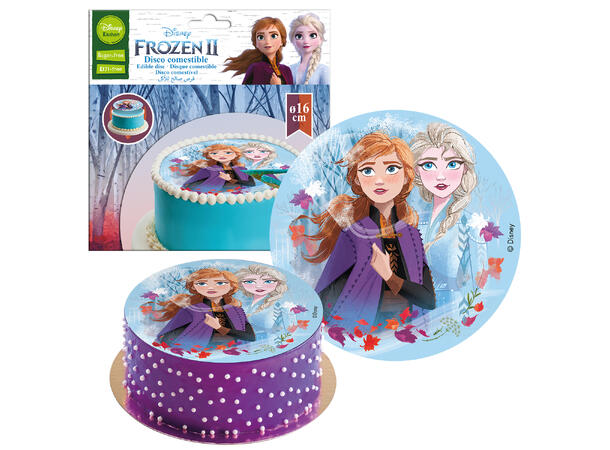 Frozen II 1 Spiselig kakeskilt - sukkerfri - 16cm