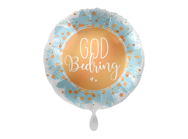 God Bedring - Gull og lys blå 1 Folieballong rund - 17" (43cm)