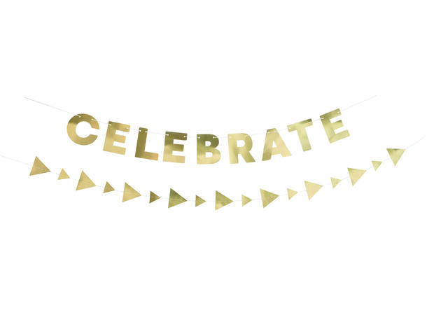 Gull bokstabanner "Celebrate" 2 Ulike papirbannere