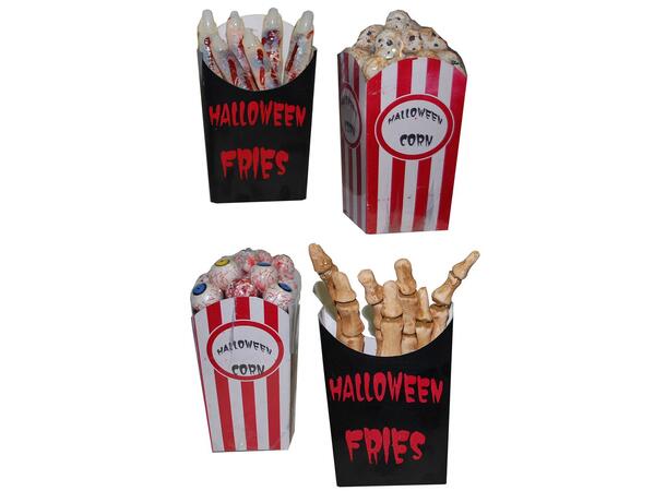 Halloween Popcorn Horror - 4 Assoterte Popcornboks dekorasjon med innhold